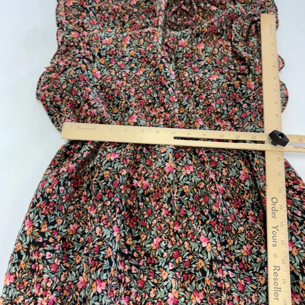 BB Dakota Dress Womens Medium Pink Orange Ditsy‎ Floral Maxi - Picture 10 of 11